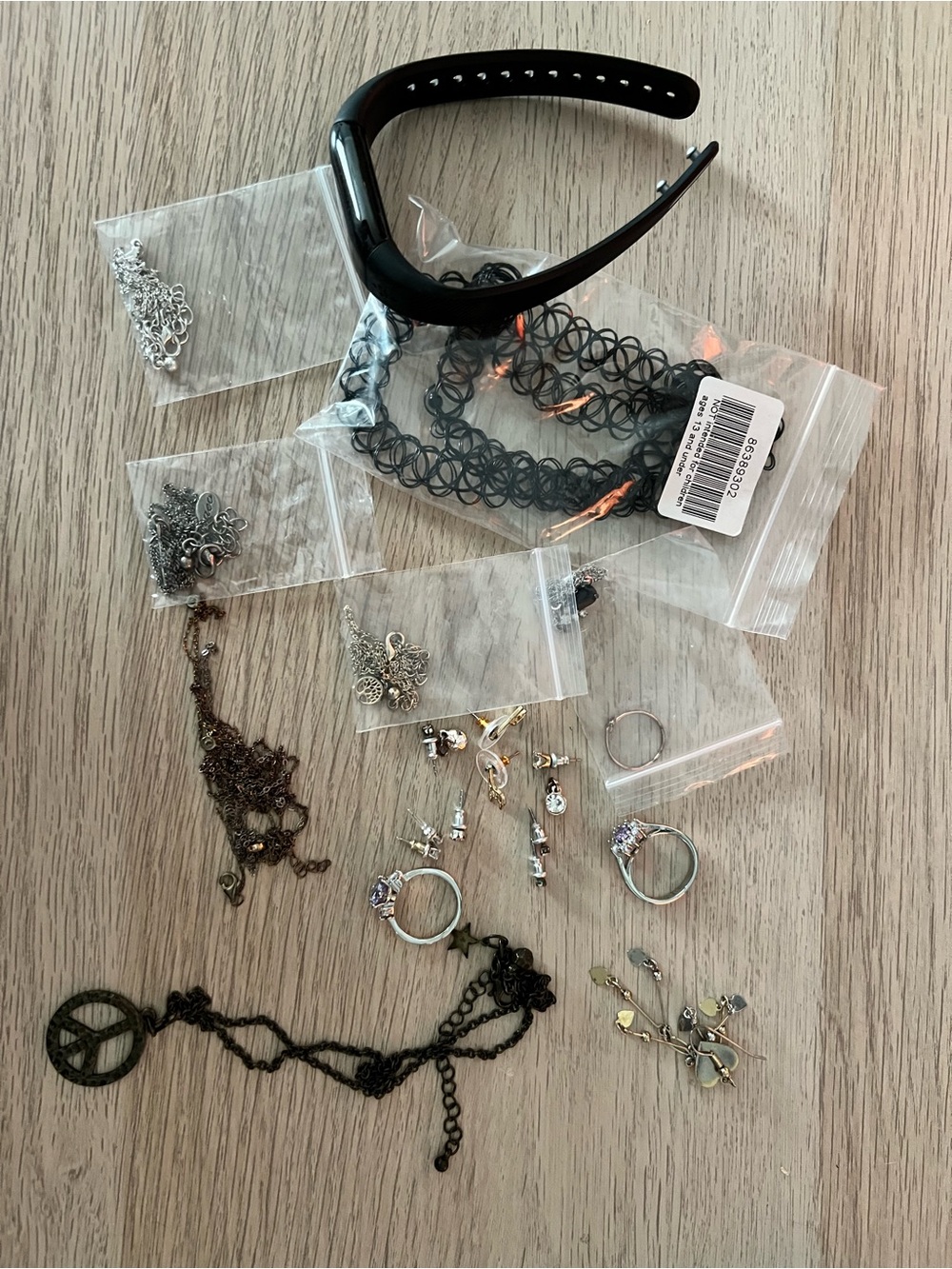 Mixed Jewelry with Rings, Earrings, and Necklaces